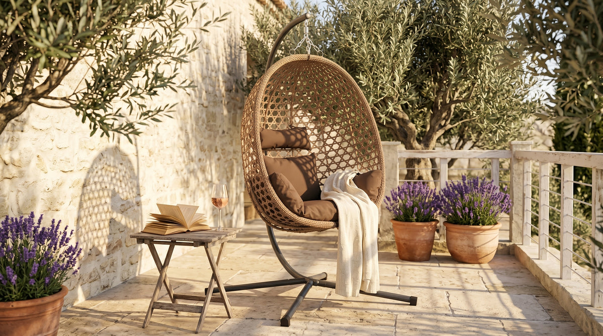 L’Estérel, Fauteuil Suspendu Polyrotin Café Pliable | Summerbed